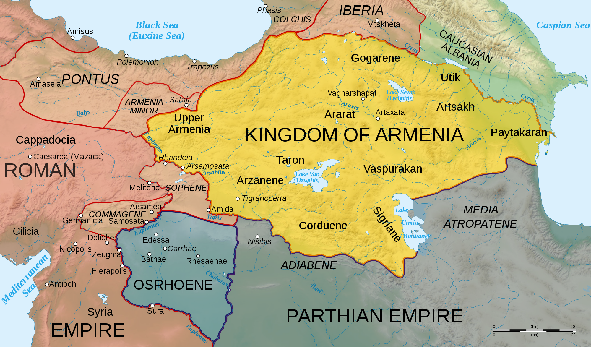 Map of Armenia, 50 AD (Illustration) - Ancient History Encyclopedia